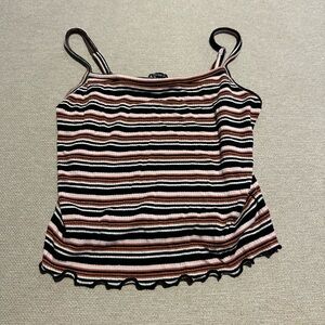 Forever 21 Black and Pink Striped Camisole